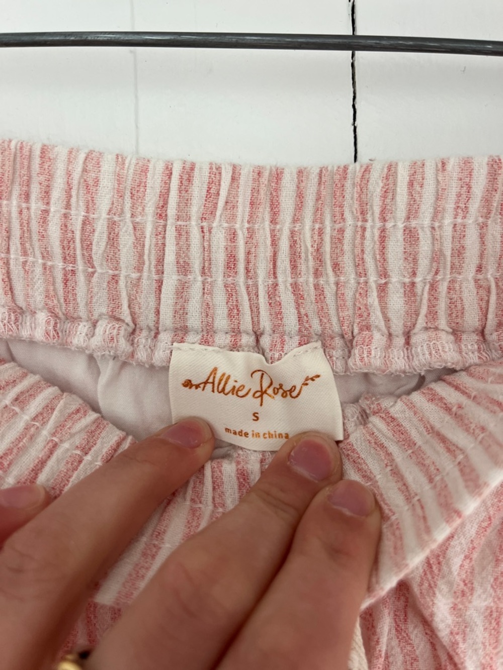 Pink Stripe Womens Drawstring Shorts - Picture 2 of 2